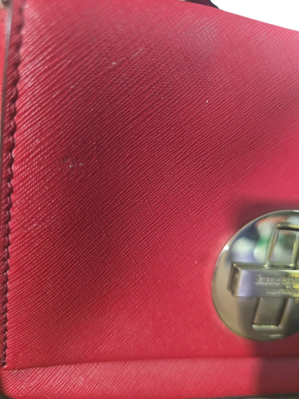 kate spade Red Leather Crossbody with Gold-Tone Turnlock